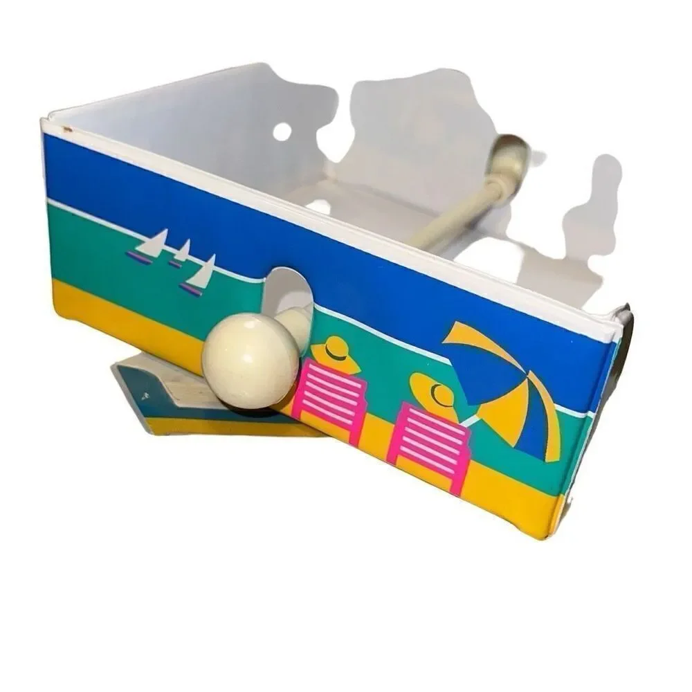 Vintage Vinyl Napkin Holder Beach Sailing Vacation Rare Bradlees